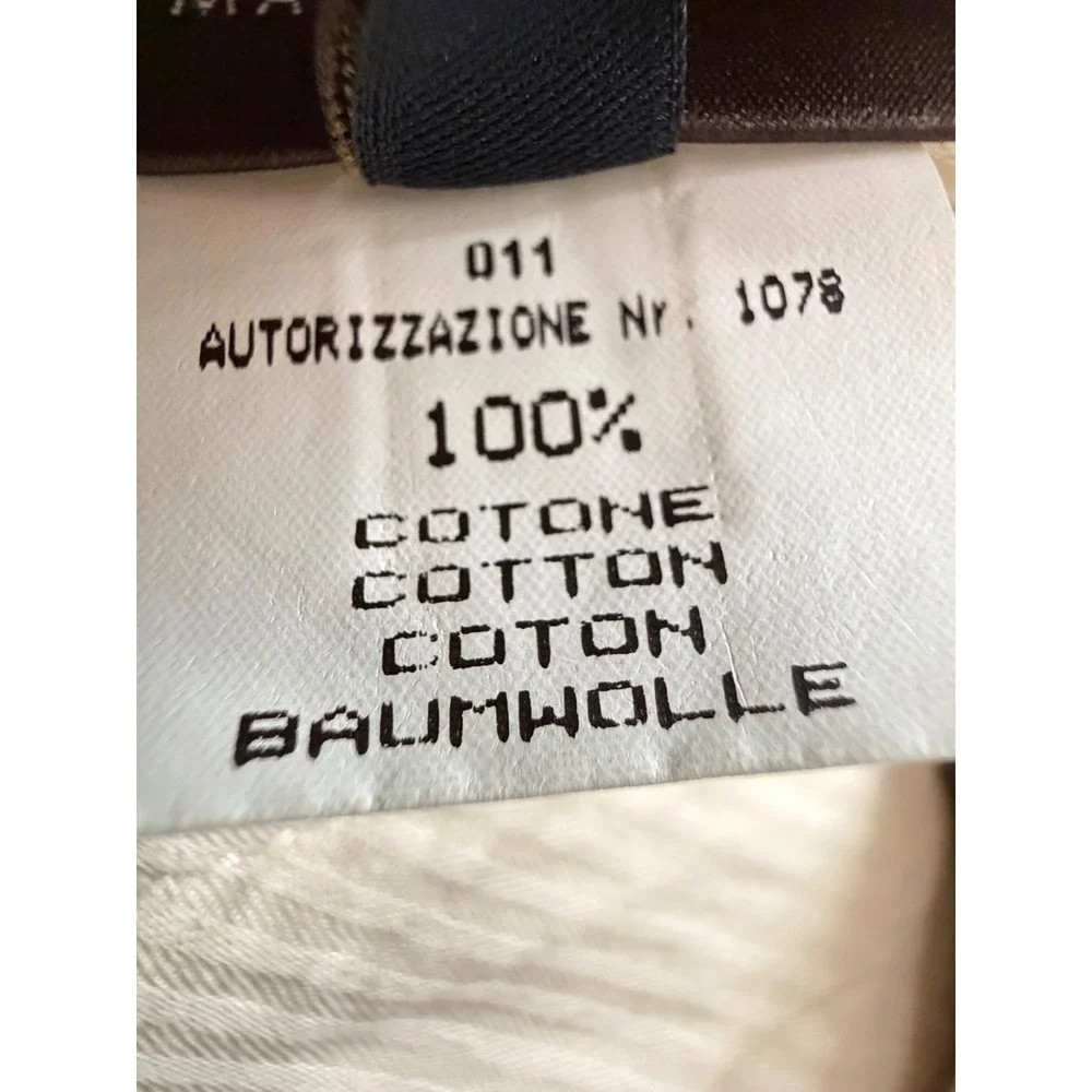 Neiman Marcus Mens 36 Pleated Cotton Trousers Tan Khaki Italy Dress Pants